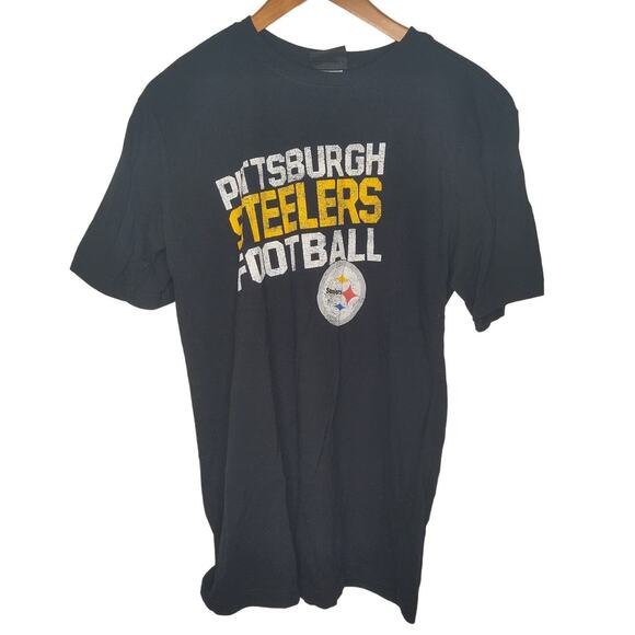 Reebok Pittsburg Steelers football distressed logo graphic tee t-shirt XL - Picture 1 of 8